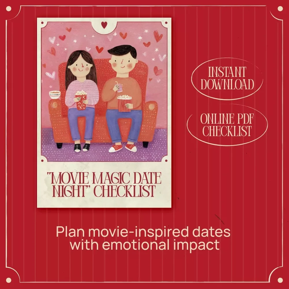 Movie Magic Date Night Checklist | Romantic Movie-Inspired Date Planner | how to plan a date based on your partner's favorite movie