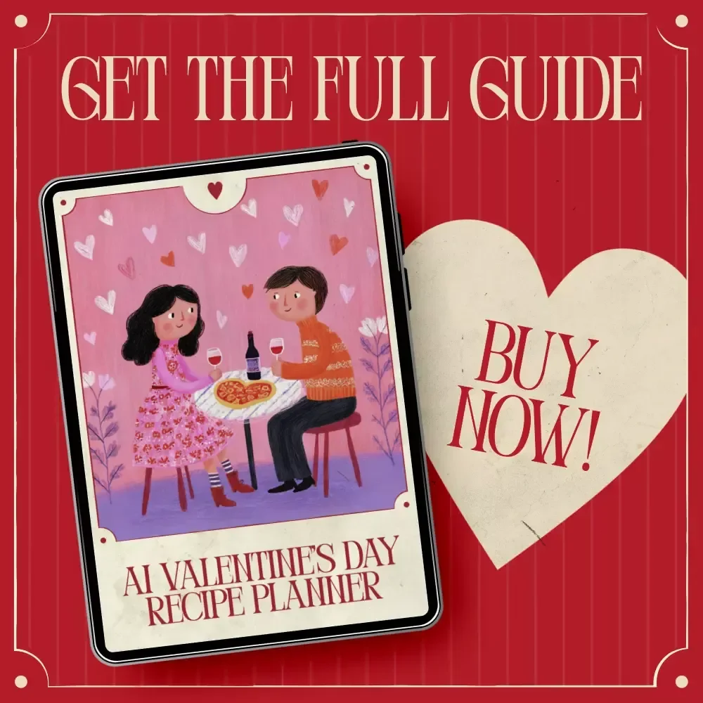 AI Valentine’s Day Recipe Planner – Romantic Dinner Guide, AI Valentine’s Day Recipe Planner for Couples, Creative AI Menu Planning eBook