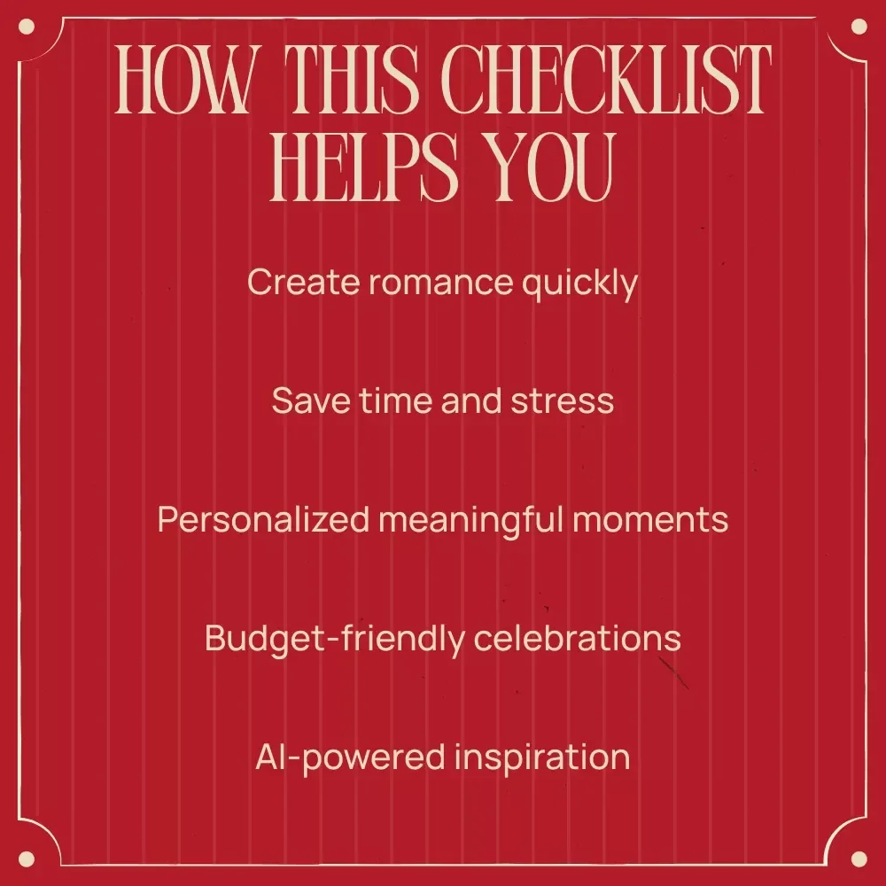 Last-Minute Valentine’s Day Ideas at Home Checklist | last minute valentine's day ideas at home | Cozy Romantic Date Night Planner