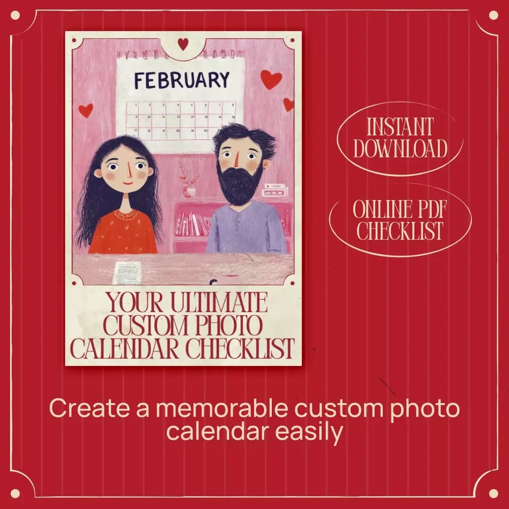 Your Ultimate Custom Photo Calendar Checklist – Printable Digital Checklist for Creating a Custom Calendar With Your Photos Gift