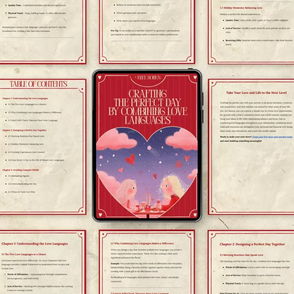 Crafting the Perfect Day by Combining Love Languages | Relationship eBook Guide for Couples | Combining Love Languages for the Perfect Day