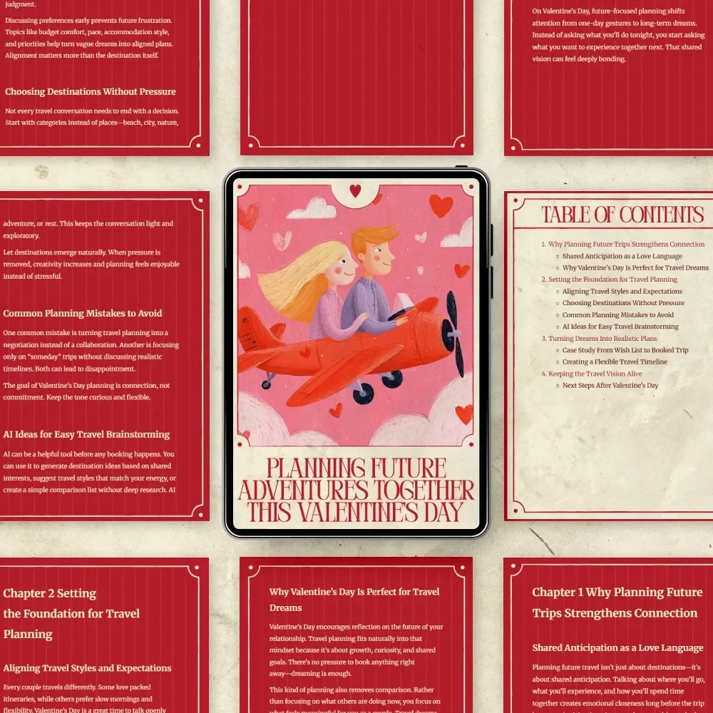 Planning Future Adventures Together This Valentine’s Day | Couples Travel Planning Guide, Romantic Goal-Setting eBook, Relationship Connection Digital Download