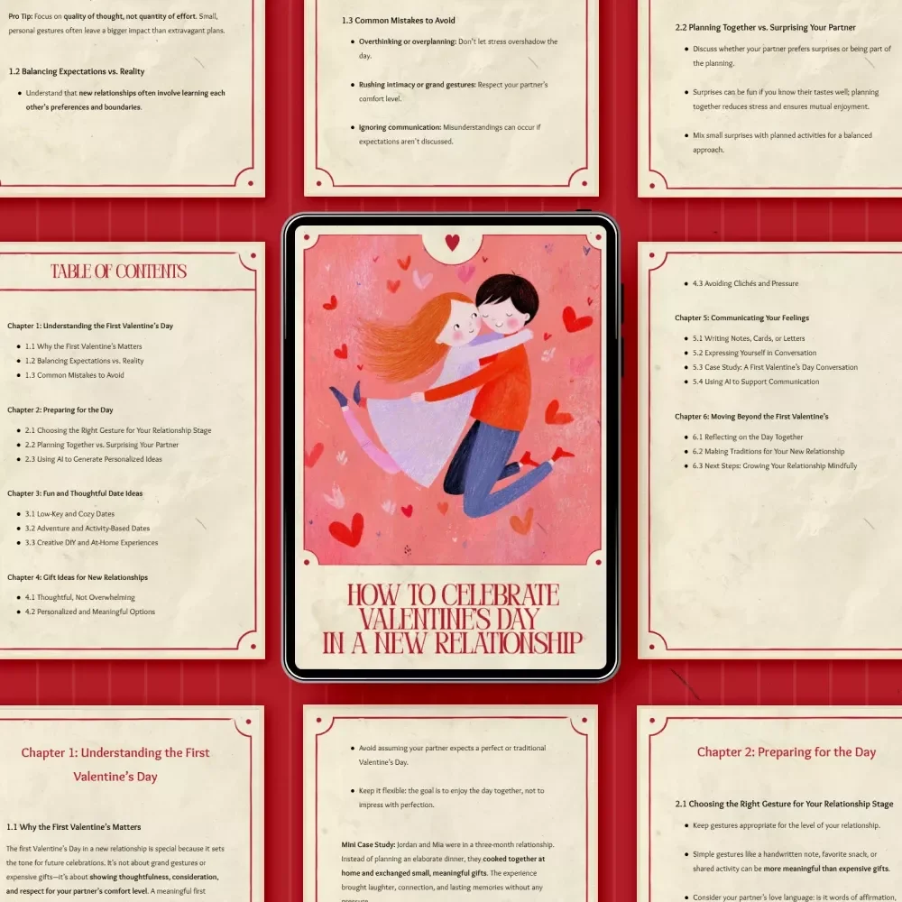 How to Celebrate Valentine’s Day in a New Relationship – A Practical Ebook Guide on Valentine’s Day for New Relationships What to Do, Thoughtful Dates, Gifts & Communication