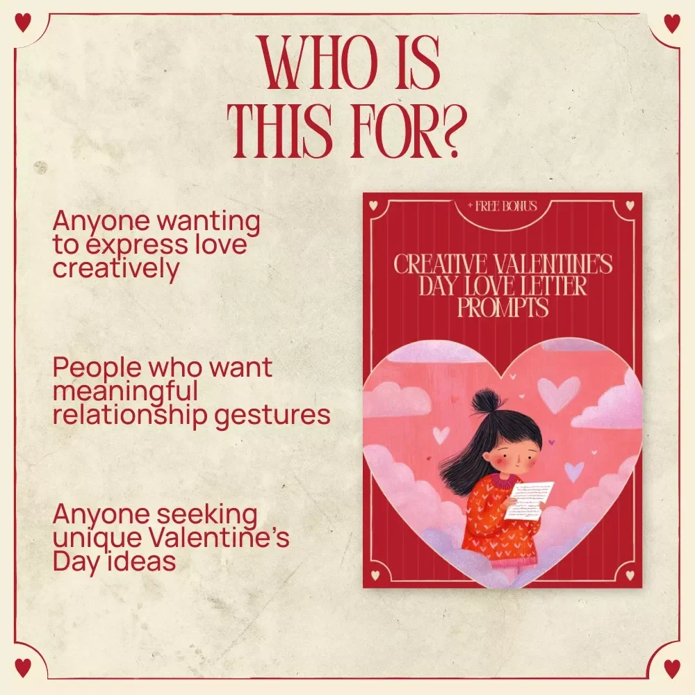 Creative Valentine’s Day Love Letter Prompts Guide – Digital Download for Romantic, Fun, and Reflective Writing Inspiration