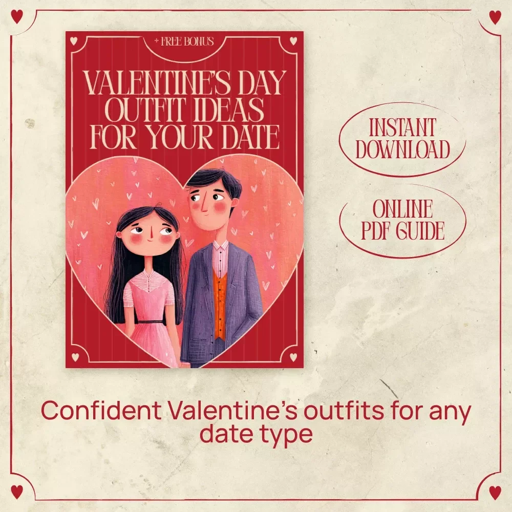 Valentine’s Day Outfit Ideas for Your Date – Date Night Outfit Guide, Valentine Style eBook, Digital Download for Romantic Looks & Confidence