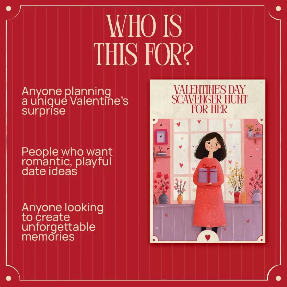 Valentine’s Day Scavenger Hunt for Her – Fun & Romantic Valentine’s Day Scavenger Hunt Ideas for Her | Digital Checklist Guide