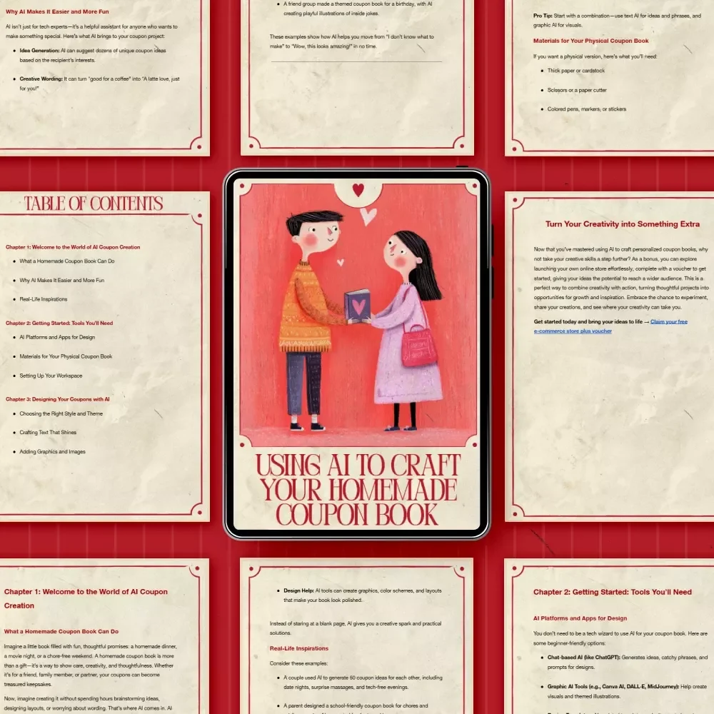 Using AI to Craft Your Homemade Coupon Book – Creative eBook Guide for ai that designs a homemade coupon book, Personalized Gifts, DIY Coupon Ideas