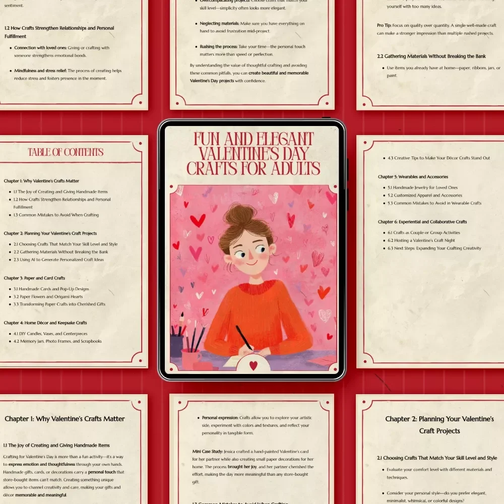 Fun and Elegant Valentine’s Day Crafts for Adults: Creative DIY Ideas, Paper Crafts, Home Décor & Wearable Projects for Valentine's Day Crafts for Adults