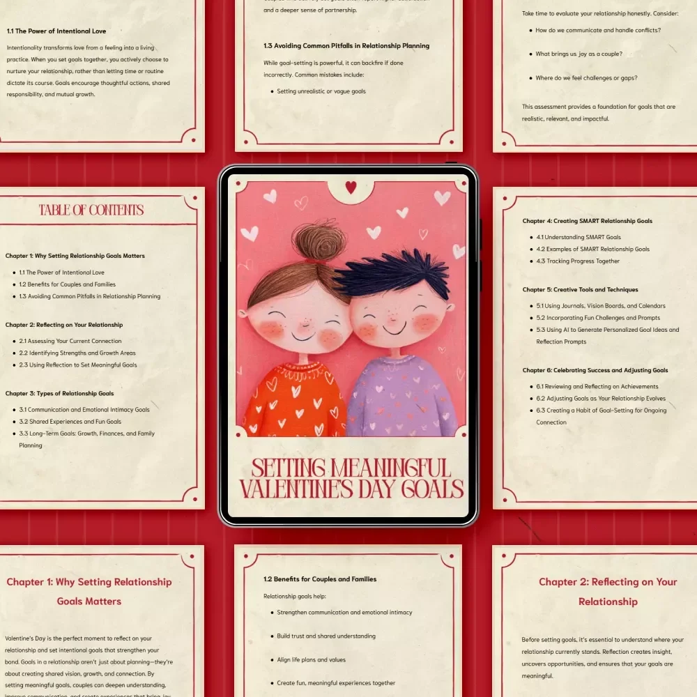 Setting Meaningful Valentine’s Day Goals | Relationship Planning Ebook | Valentine’s Day Goals for Your Relationship | Couples Reflection & Connection Guide