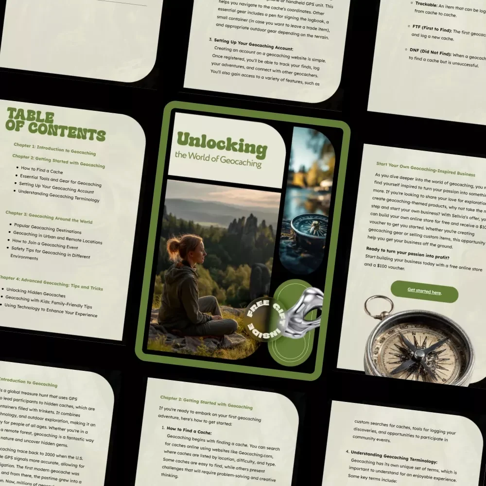 Unlocking the World of Geocaching | Beginner-Friendly eBook Guide Explaining what is geocaching, Global Adventures & Smart Treasure Hunting