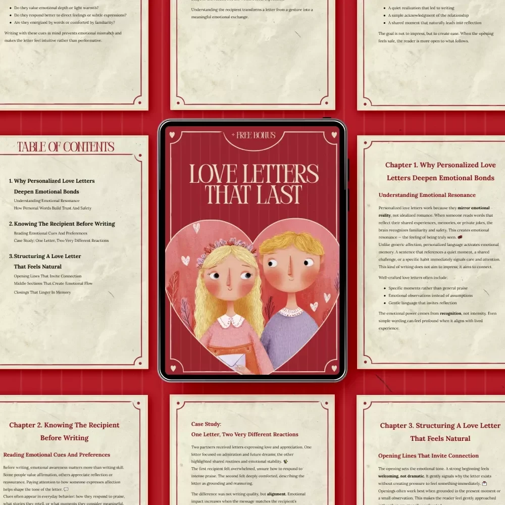 Love Letters That Last – Ebook Guide to Writing Personalized Love Letters to Strengthen Bonds, Emotional Connection, Trust & Lasting Romance