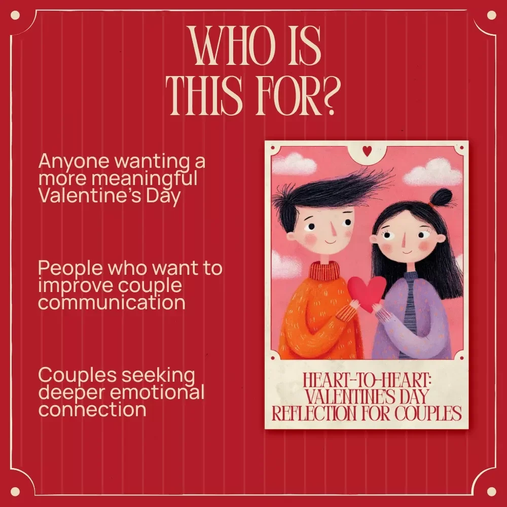 Heart-to-Heart: Valentine’s Day Reflection for Couples | Digital Download Guide for Deeper Connection, Meaningful Conversations & Relationship Growth