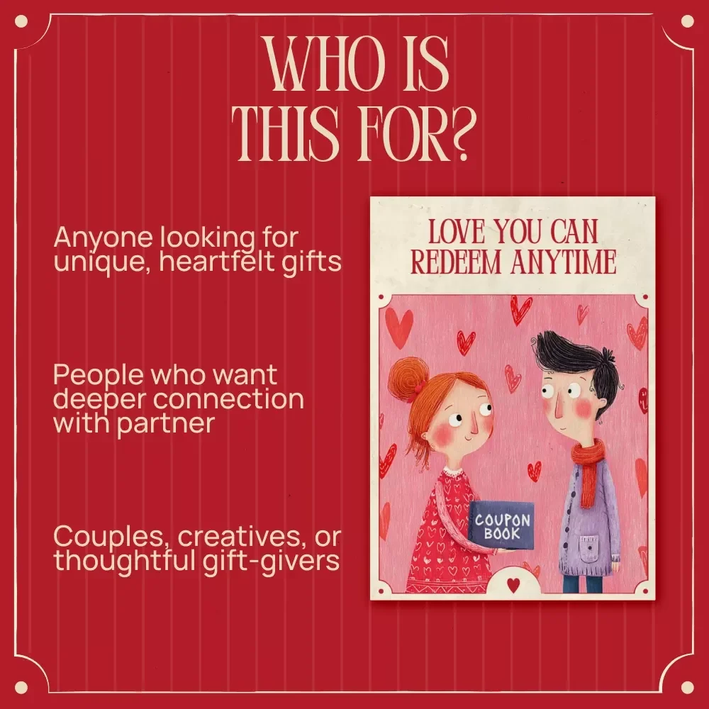 Love You Can Redeem Anytime – Thoughtful Love Coupon Book Guide, Romantic Digital Download, Printable Relationship Gift, Valentine’s Day & Anniversary eBook