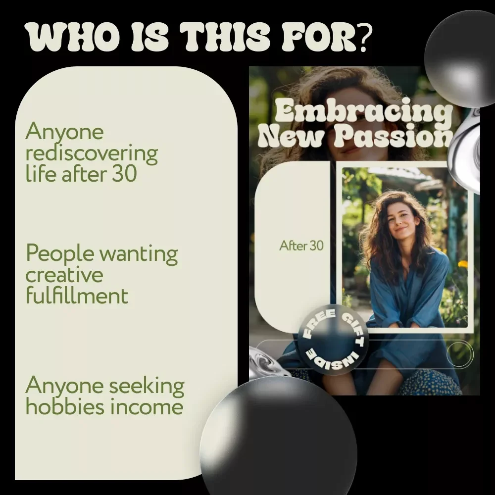 Embracing New Passions After 30 – A Practical eBook for Self-Discovery, Creativity, and Fresh ideas for people over 30
