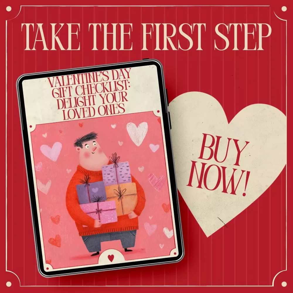 Valentine’s Day Gift Checklist: Delight Your Loved Ones | Printable Digital Checklist for Popular Valentine’s Day Gifts, Romantic & Personalized Ideas