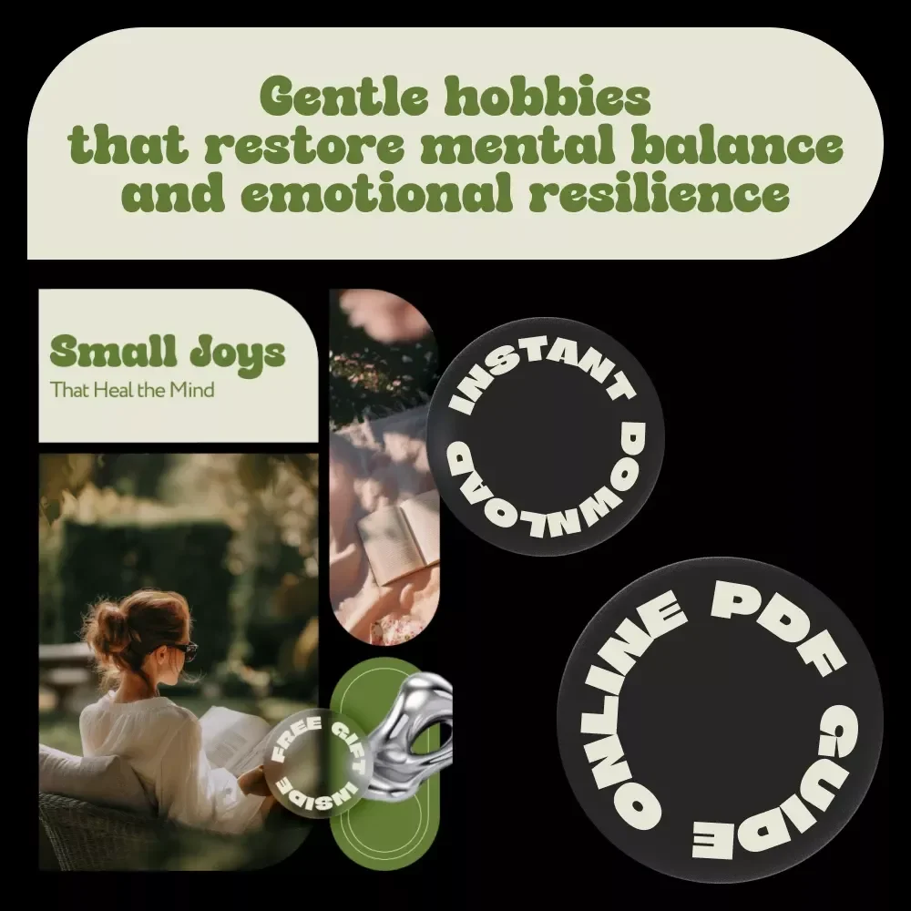 Small Joys That Heal the Mind – A Gentle Guide to Hobby Ideas for Mental Health, Mindful Living, and Emotional Balance (Digital eBook)