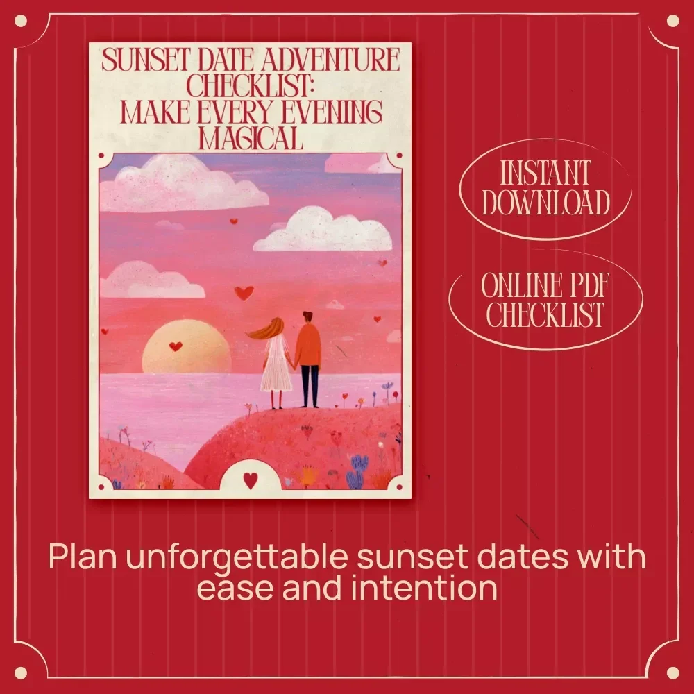 Sunset Date Adventure Checklist: Make Every Evening Magical – Romantic Sunset Date Planner, Printable Digital Download, Couples Date Night Guide, Evening Picnic & Memory-Making Checklist