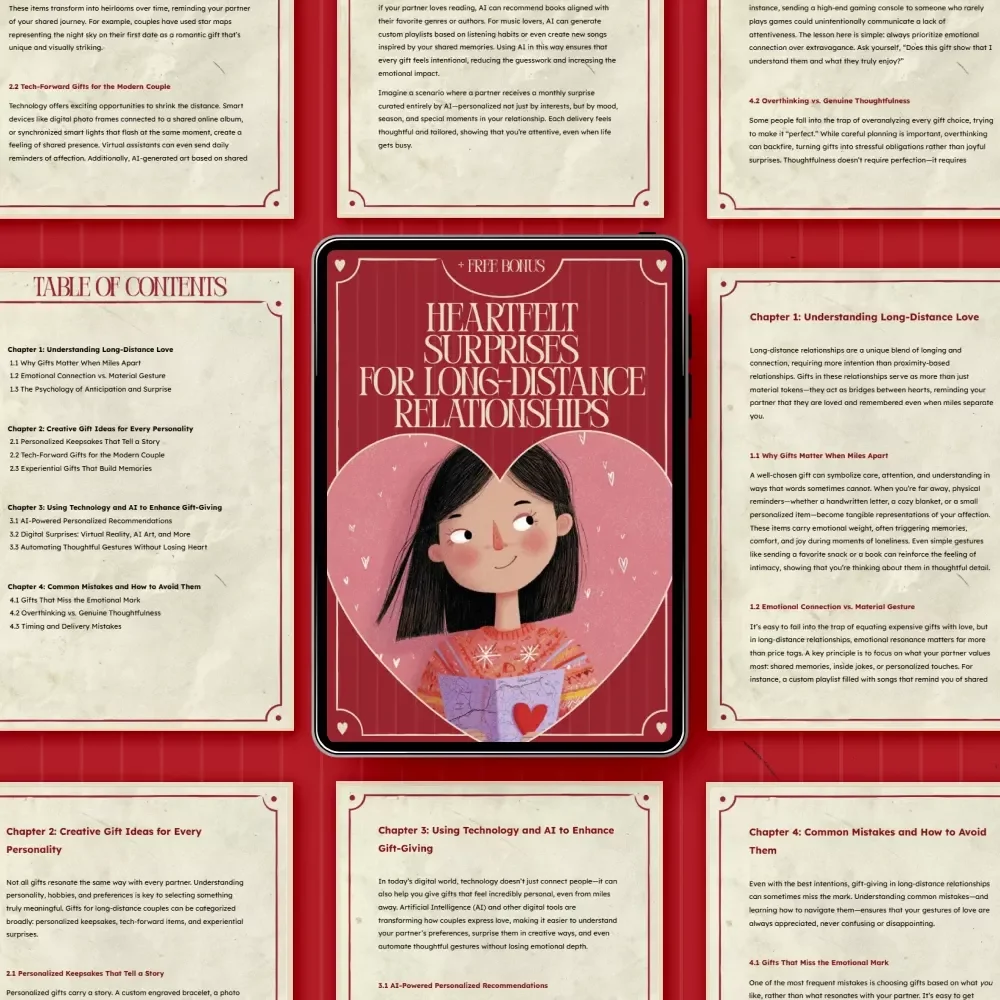 Heartfelt Surprises for Long-Distance Relationships – A Thoughtful Ebook of Creative Gift Ideas, Emotional Connection Tools & Smart Gifts for Long Distance Relationships