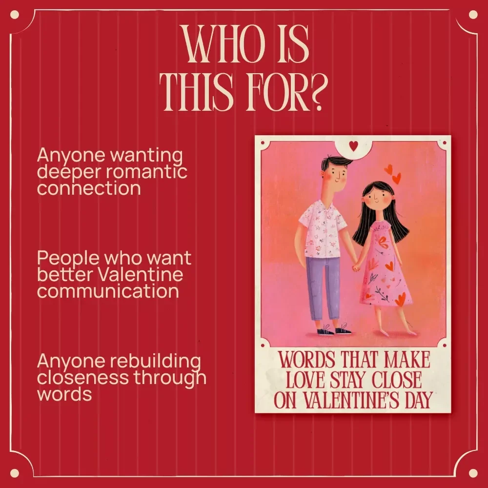 Words That Make Love Stay Close on Valentine’s Day – A Thoughtful eBook; Valentine's Day Compliments List for Your Partner | Romantic Communication Guide