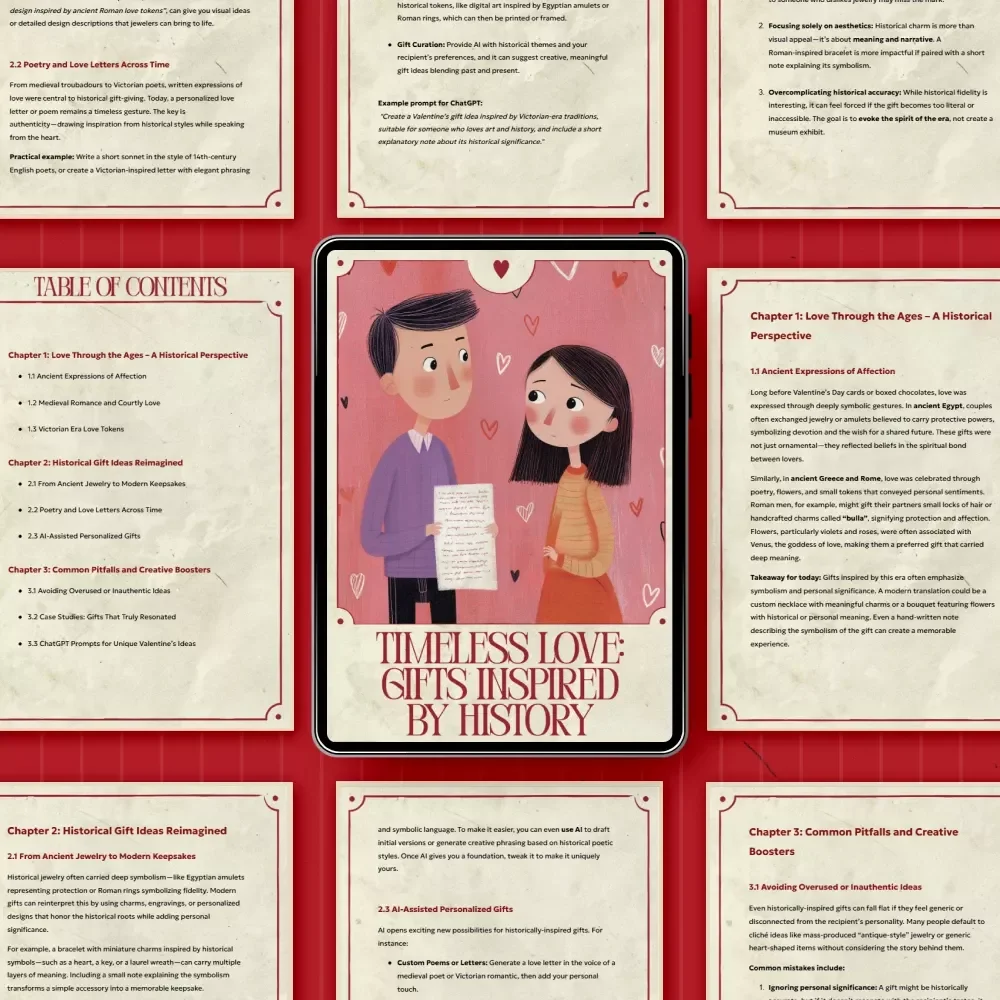Timeless Love: Gifts Inspired by History – A Romantic Guide to Valentine’s Day Gift Ideas Inspired by History, Meaningful Keepsakes & Personalized Love Stories