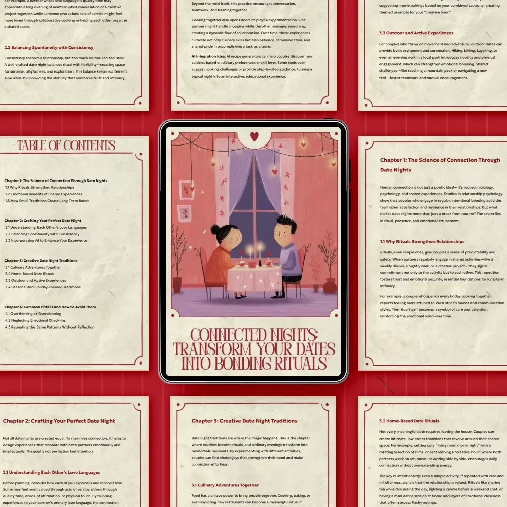 Connected Nights: Transform Your Dates Into Bonding Rituals | Relationship eBook Guide for Couples | Date Night Traditions That Boost Connection