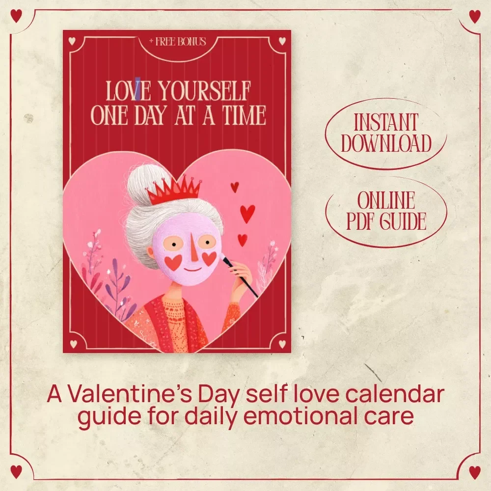 Love Yourself One Day at a Time – Valentine’s Day Self Love Guide & Valentine's Day Self Love Calendar for Mindful Daily Care