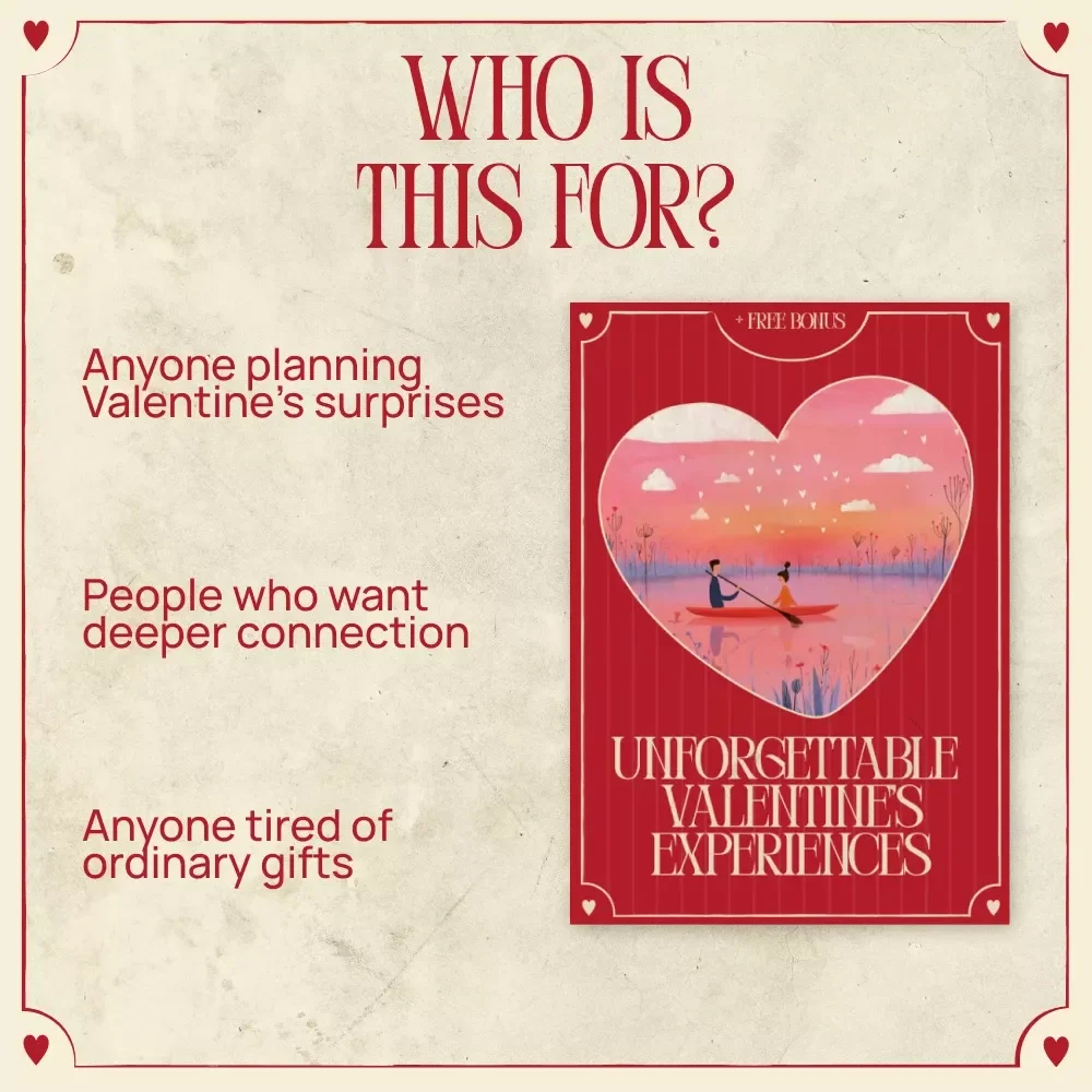Unforgettable Valentine’s Experiences | Experience Gift Ideas Ebook | Unique Experience Gifts Valentine’s Day Guide for Couples