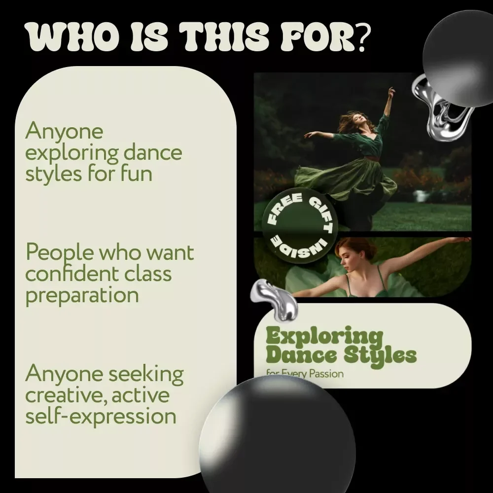 Exploring Dance Styles for Every Passion | Ebook Guide to Dance Class Styles to Explore | Beginner to Advanced Dance Inspiration