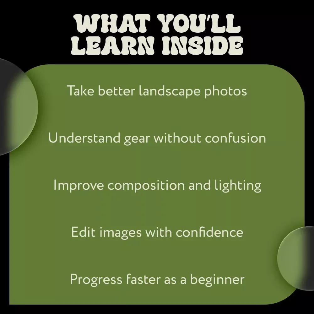 Landscape Photography Basics for Beginners | Step-by-Step Guide to Stunning Outdoor Photos | Digital Download