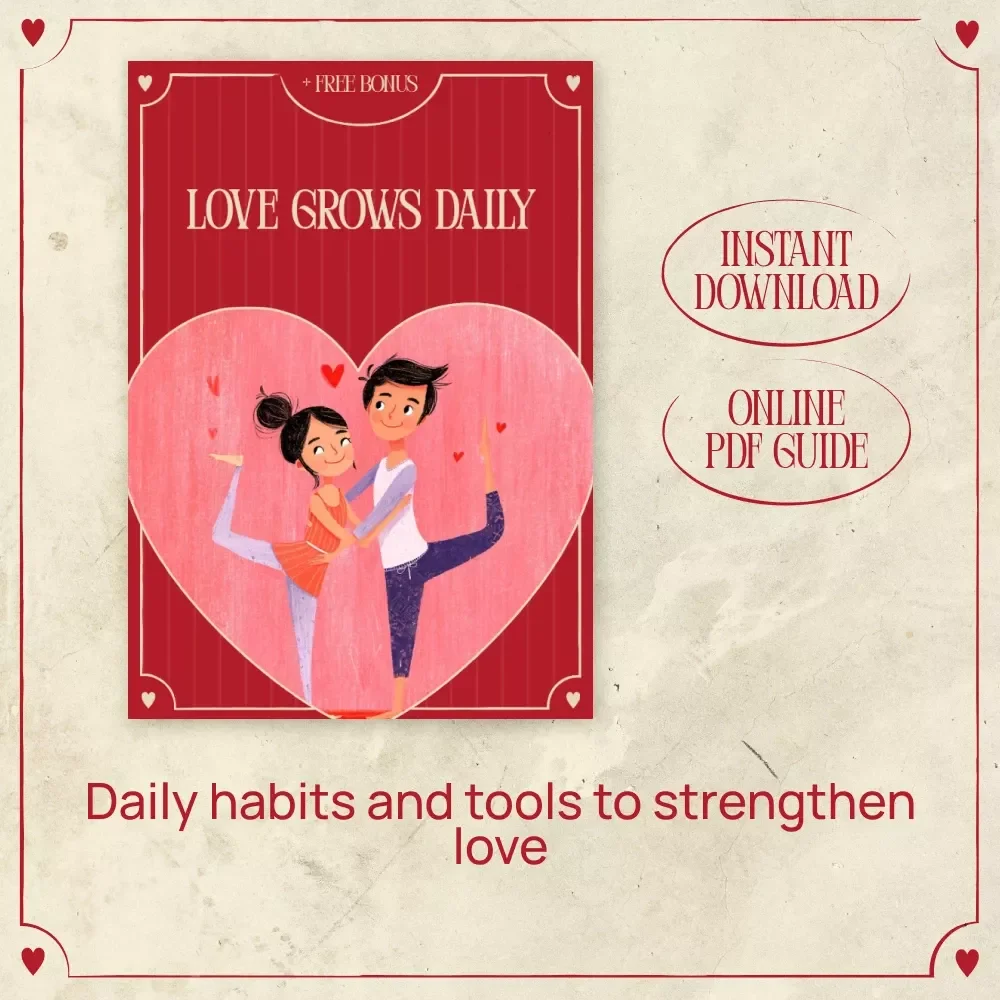 Love Grows Daily: Relationship Guide, Valentine’s Day Reset, Habit Tracker, Emotional Closeness eBook & Daily Micro Habits Checklist