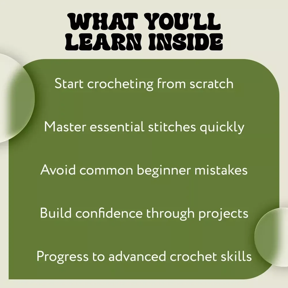 Beginner's Crochet Adventure | Crochet Guide for Beginners, Step-by-Step Crochet eBook, Learn to Crochet Basics, Digital Download