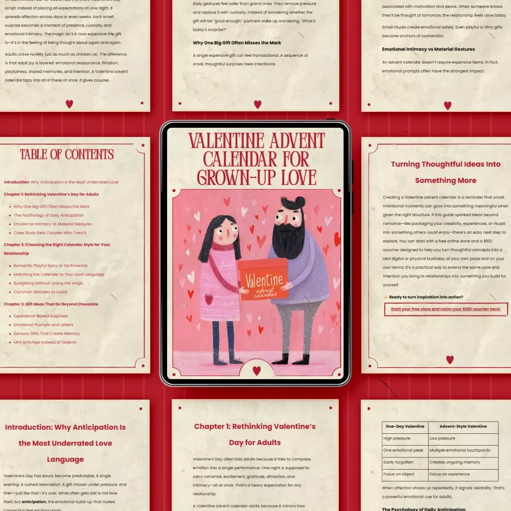 Valentine Advent Calendar for Grown-Up Love – The Ultimate Valentine's Day Advent Calendar for Adults eBook Guide to Daily Romance, Intimacy, and Fun Surprises