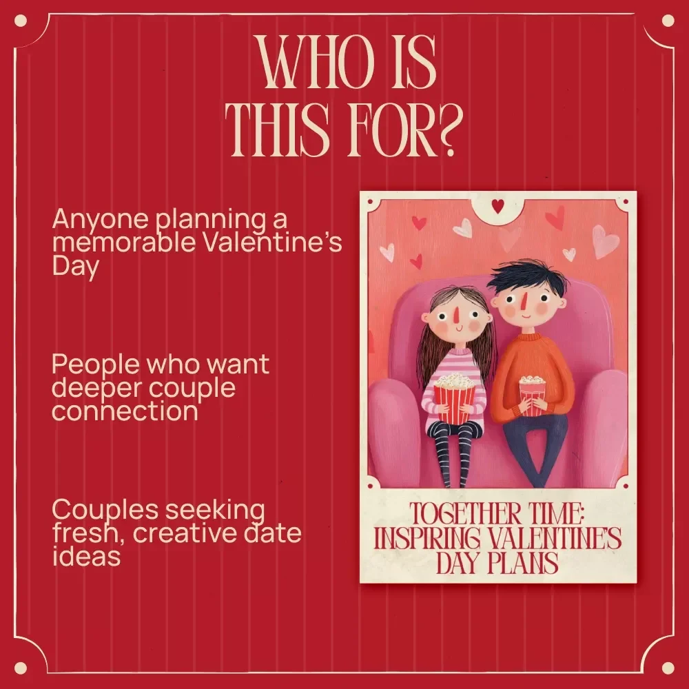 Together Time: Inspiring Valentine’s Day Plans – Romantic Date Ideas Guide for Couples, Creative Valentine’s Day Plans, Digital Download eBook & Checklist