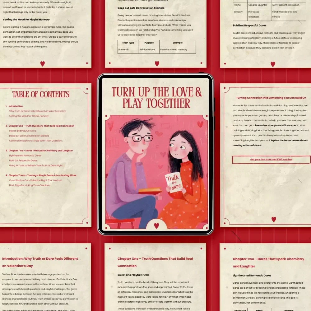 Turn Up the Love and Play Together – Romantic Guide | Valentine’s Day Truth or Dare for Couples Connection Game