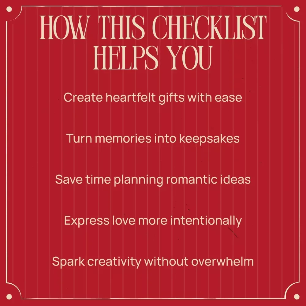 Love Locked: Romantic Keepsakes Checklist | Printable Digital Checklist for Couples, Meaningful Gifts & Romantic Keepsakes Ideas