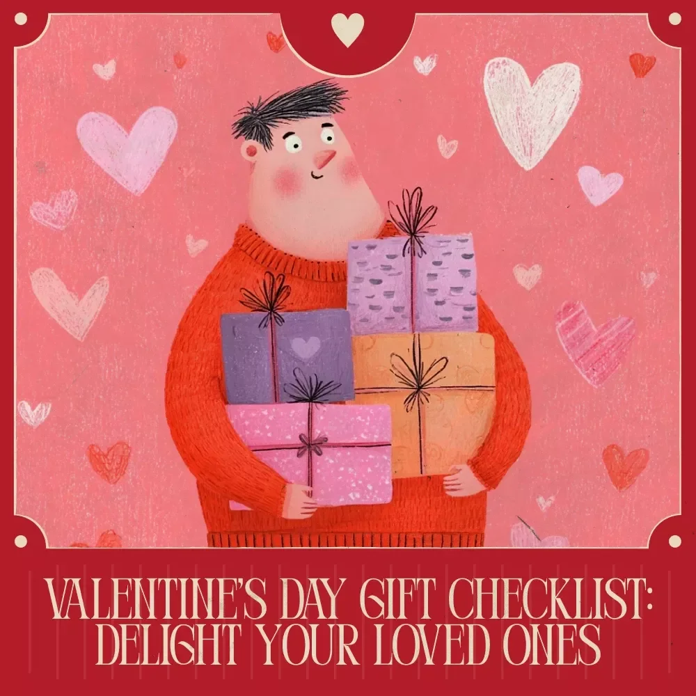 Valentine’s Day Gift Checklist: Delight Your Loved Ones | Printable Digital Checklist for Popular Valentine’s Day Gifts, Romantic & Personalized Ideas