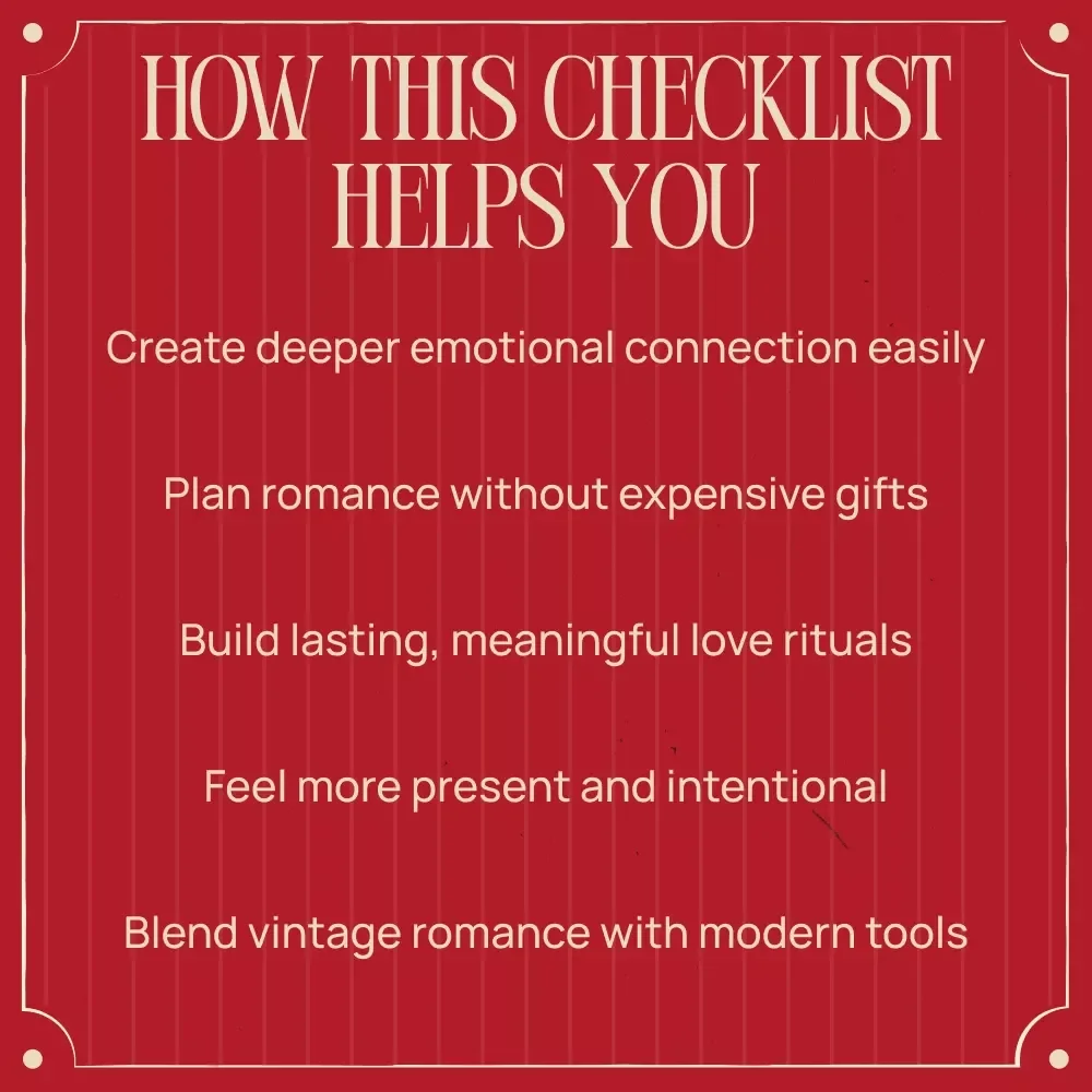 Love, Old-School – Vintage Romance Digital Download Guide, Valentine Ritual eBook & Printable Checklist