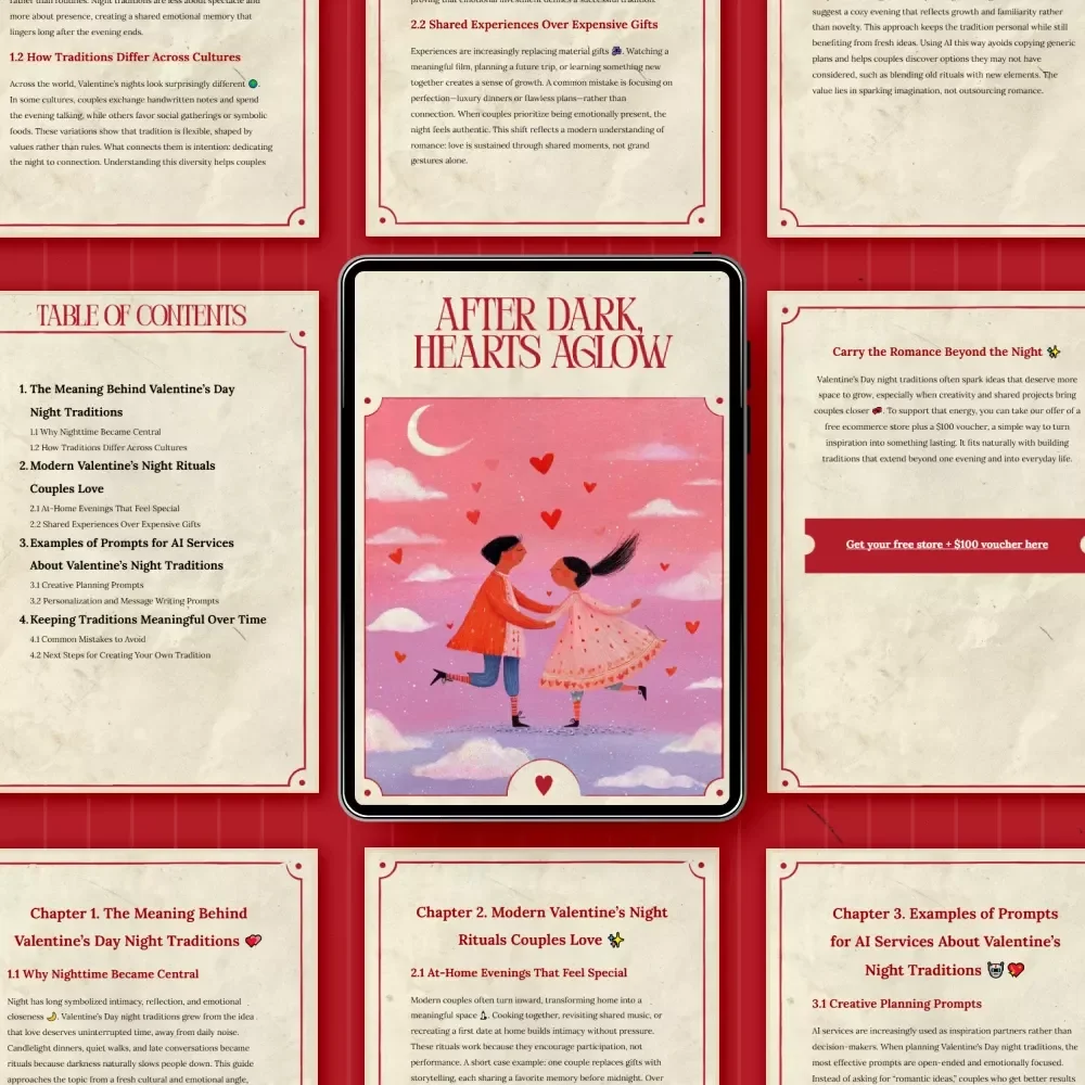 After Dark, Hearts Aglow – A Romantic Guide to Valentine’s Day Night Traditions, Meaningful Modern Rituals & Cozy At-Home Love Stories