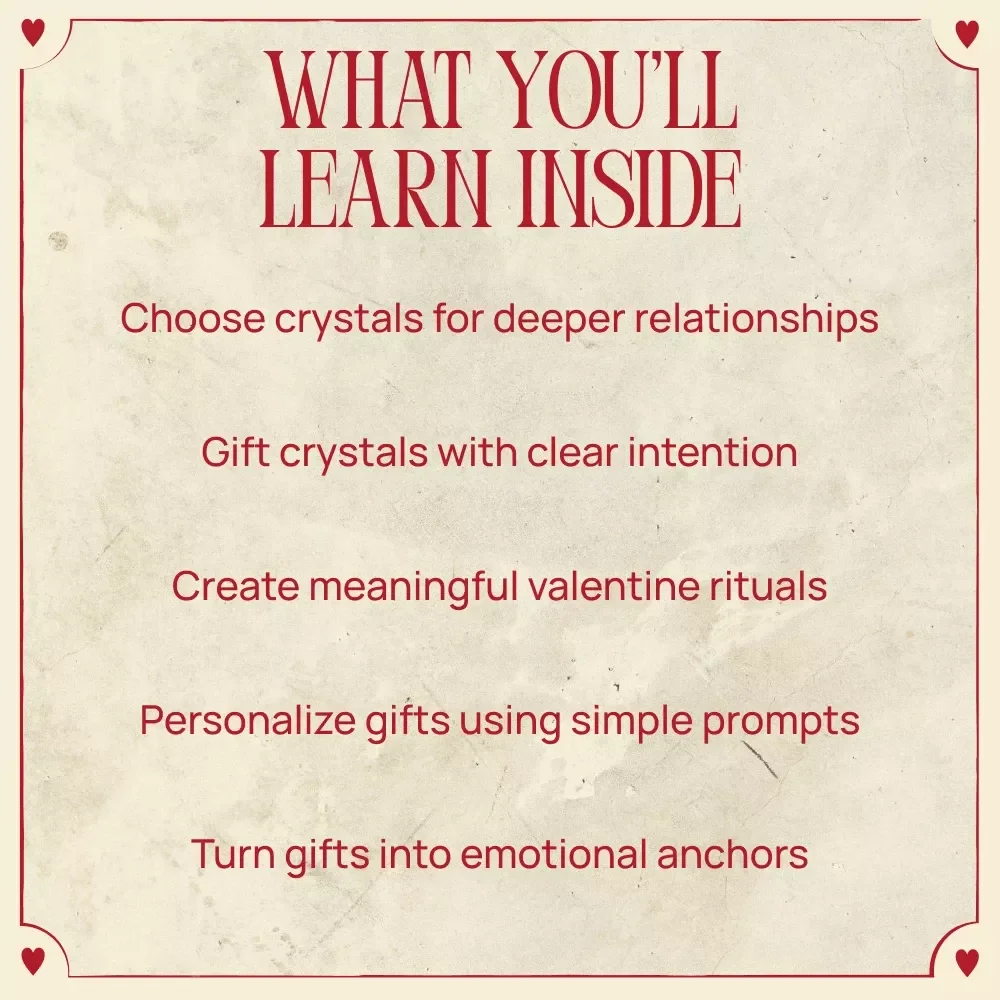 Love That Grows With Meaning – A Heartfelt Crystal Gifting Guide | Valentine’s Day eBook for Intentional Love & Connection | Valentine’s Day Crystal Gifts for Love