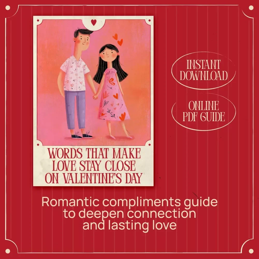 Words That Make Love Stay Close on Valentine’s Day – A Thoughtful eBook; Valentine's Day Compliments List for Your Partner | Romantic Communication Guide