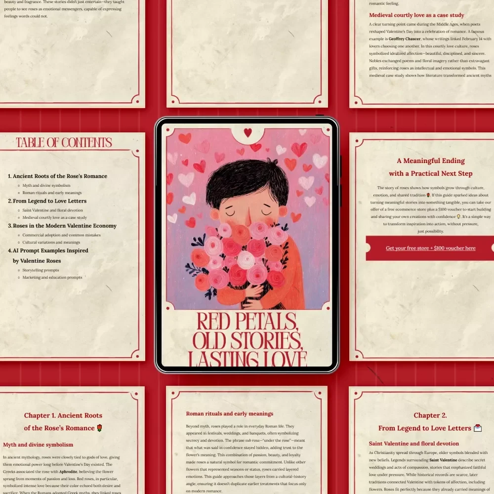 Red Petals, Old Stories, Lasting Love – A Historical Guide Exploring Why Roses Became Valentine’s Day Flowers, Romance, Myth & Modern Meaning