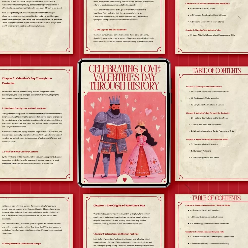 Celebrating Love: Valentine’s Day Through History | Valentine’s Day History Guide, Romantic Traditions eBook, Digital Download