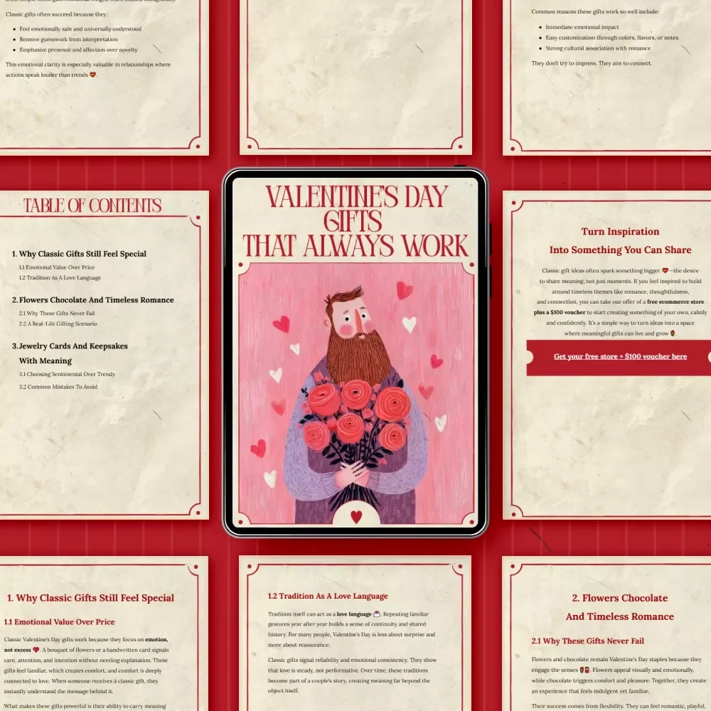 Valentine’s Day Gifts That Always Work – Timeless Romance Guide | Classic Valentine’s Day Gift Ideas eBook | Foolproof Love Gift Inspiration