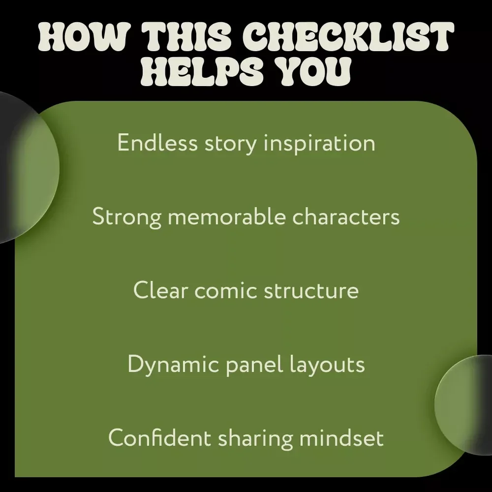 Draw Your Story: Comic Book Ideas | Creative Checklist for Artists & Storytellers | Comic Book Drawing Ideas Download