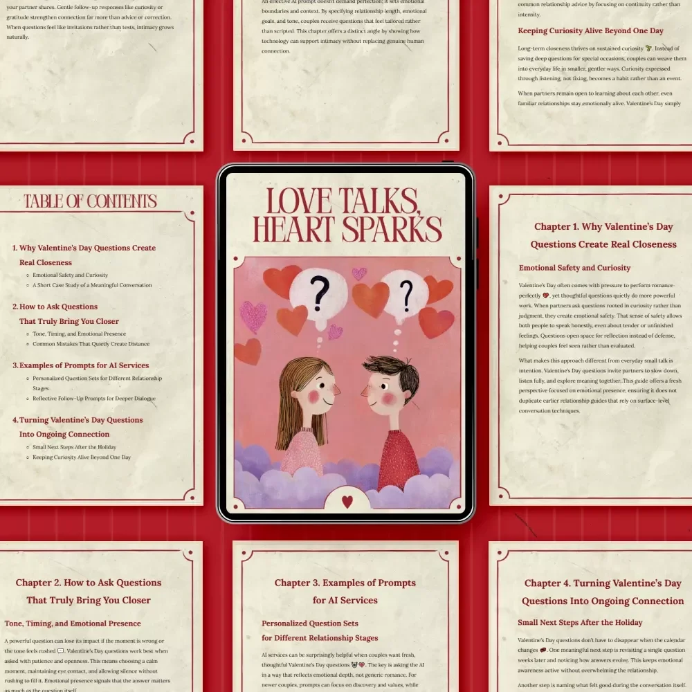 Love Talks, Heart Sparks – A Meaningful Relationship Guide with Valentine’s Day Questions That Bring Couples Closer | Digital Download