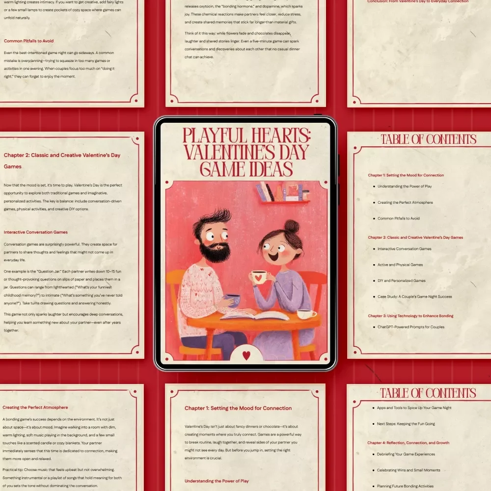 Playful Hearts: Valentine’s Day Game Ideas – Romantic & Fun Couples Game Night Guide | Digital Download for Connection, Love & Laughter