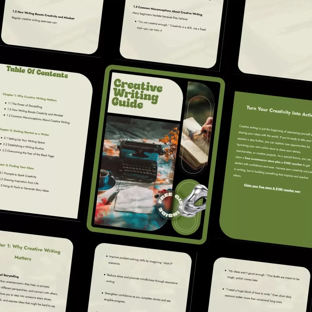 Creative Writing Guide – How to Take Up Creative Writing Step by Step | Beginner-Friendly Storytelling & Writing Practice Guide (Digital Download)