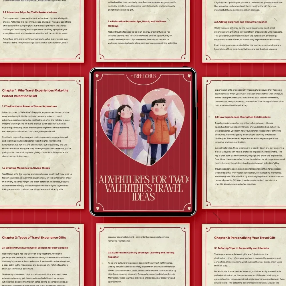 Adventures for Two: Valentine’s Travel Ideas – Romantic Getaway eBook & Travel Experience Gift Ideas Guide for Couples