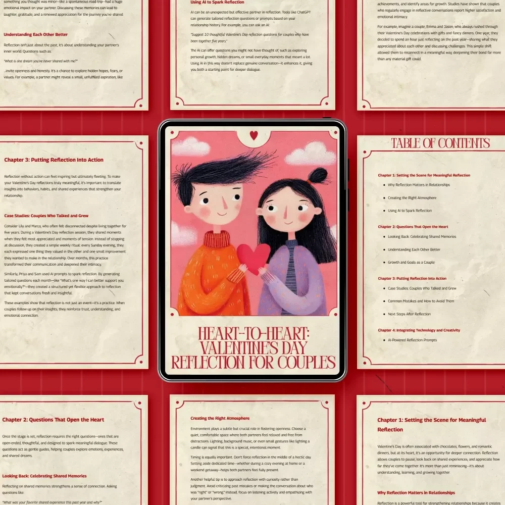 Heart-to-Heart: Valentine’s Day Reflection for Couples | Digital Download Guide for Deeper Connection, Meaningful Conversations & Relationship Growth