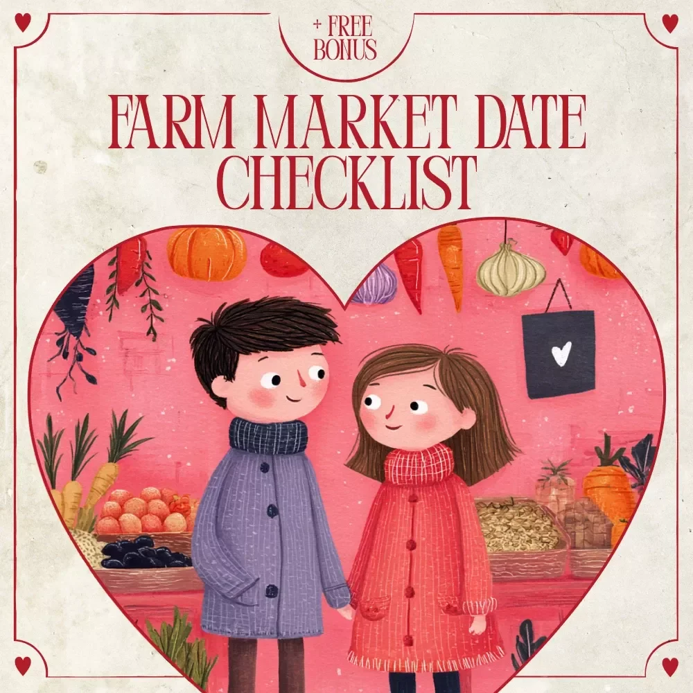 Farm Market Date Checklist | Visit a Local Farm Market Date Planner for Couples, Romantic Market Stroll, Printable Digital Checklist